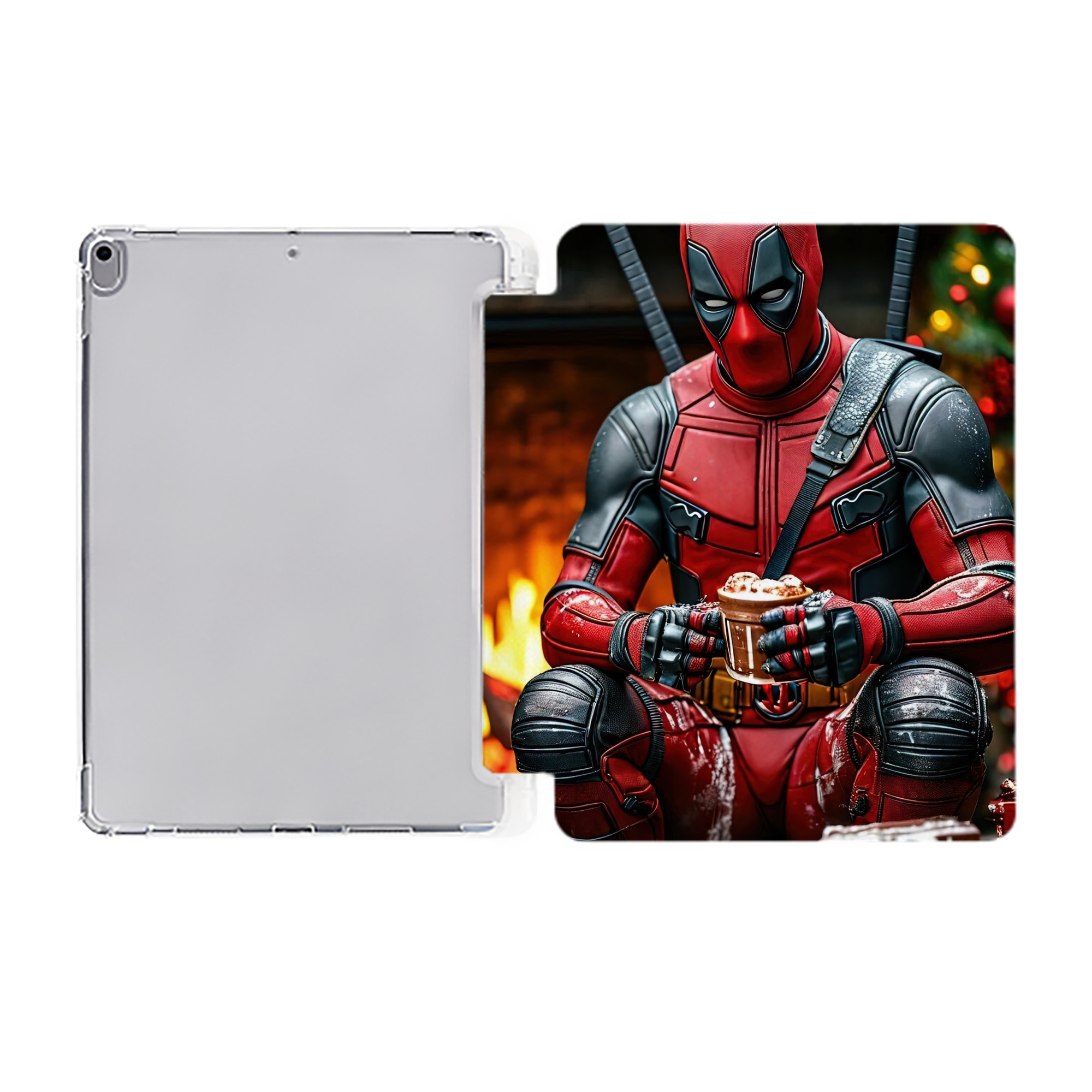 （画像用） Deadpool デッドプール IPad ケース ペン収納付き 三つ折りスタンド PUレザー×シリコン 対応機種9.5/10.5/10.9インチ